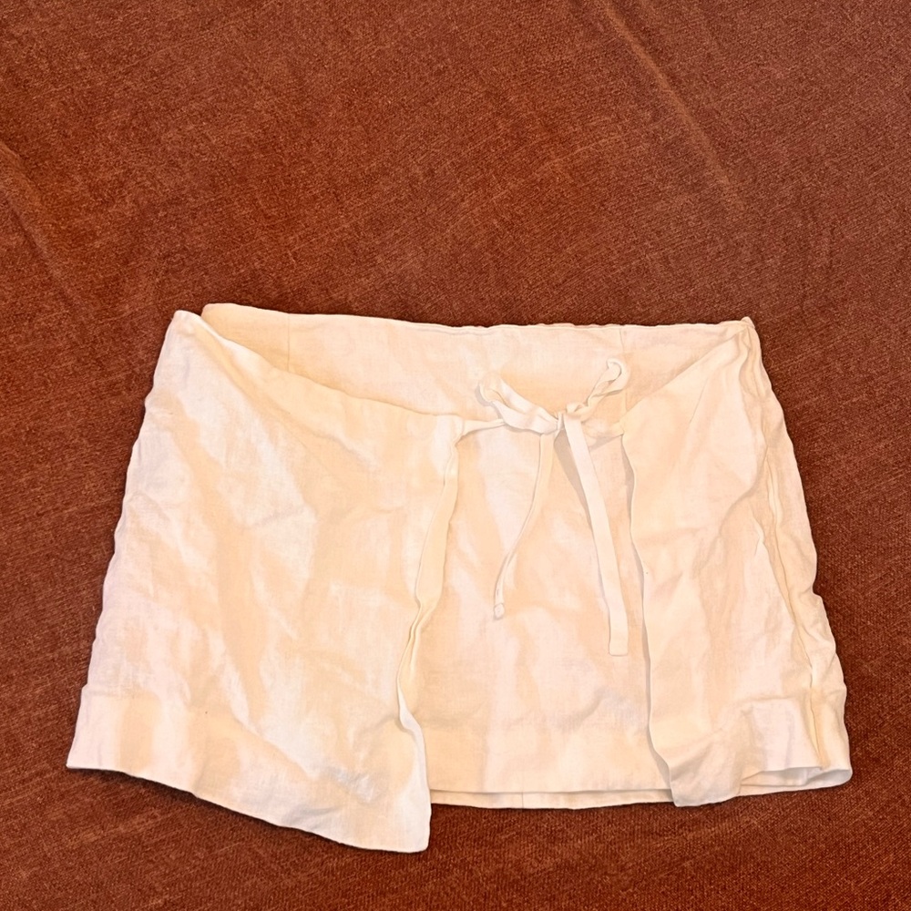 Mango Linen Blend Wrapped Mini Skirt
